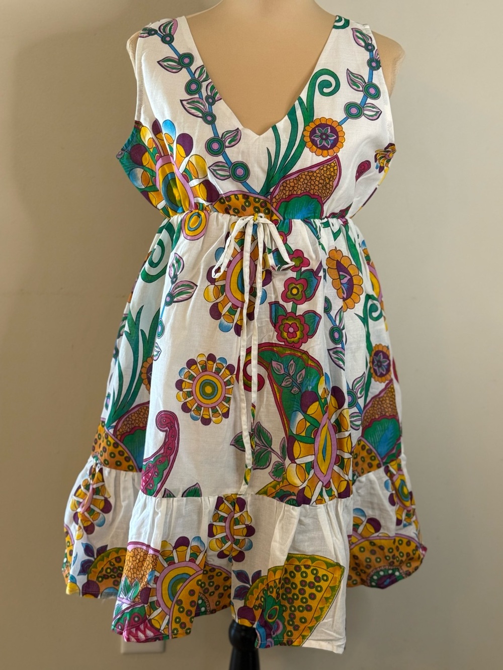 Sacred Threads floral fit & flare sleeveless midi dress SZ M/L